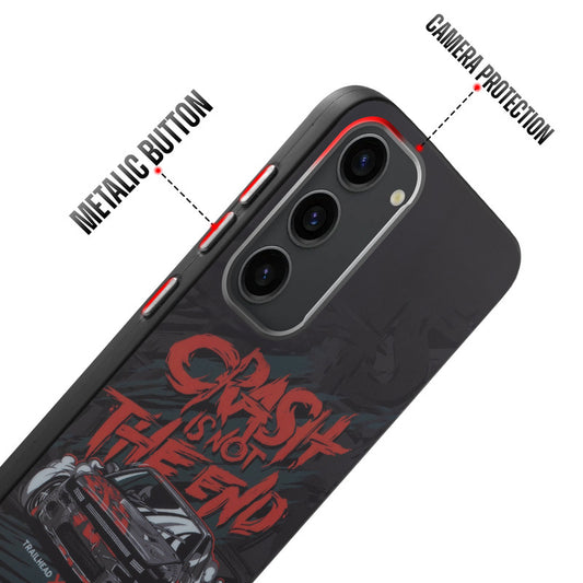 Rugged Hard Back Printed Case For Samsung S23 5G with Metal Ring Camera Protection and Buttons