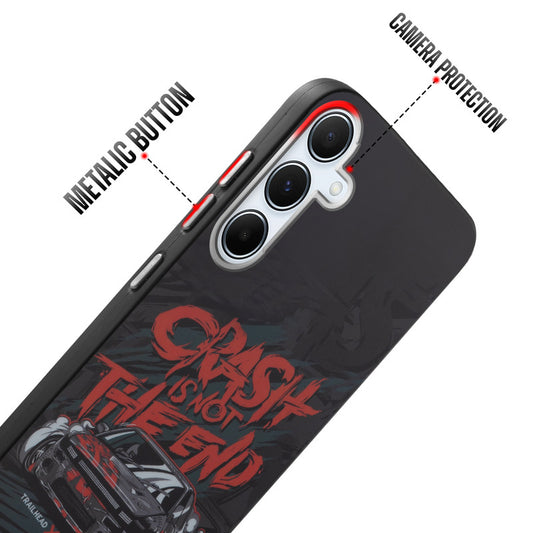 Rugged Hard Back Printed Case For Samsung A55 5G with Metal Ring Camera Protection and Buttons