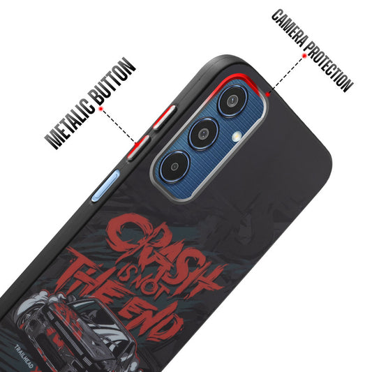 Rugged Hard Back Printed Case For Samsung M35 5G with Metal Ring Camera Protection and Buttons