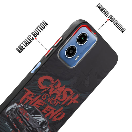 Rugged Hard Back Printed Case For Motorola Moto G34 5G with Metal Ring Camera Protection and Buttons