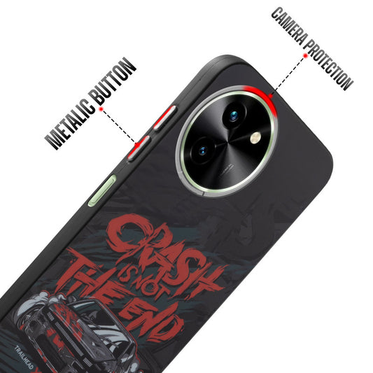 Rugged Hard Back Printed Case For Vivo T3x 5G with Metal Ring Camera Protection and Buttons