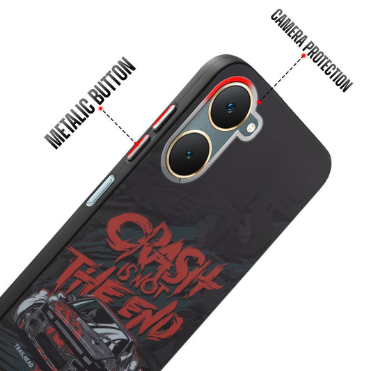 Rugged Hard Back Printed Case For Vivo Y18 with Metal Ring Camera Protection and Buttons