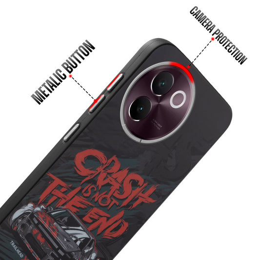 Rugged Hard Back Printed Case For Vivo V30e 5G with Metal Ring Camera Protection and Buttons