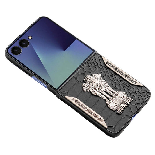 Designer Back Case Inspired by Satyamev Jayate, Textured Surface & Soft Inner Fabric for Samsung Z Flip 7