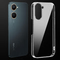Transparent anti-yellow hard back case fitted on Vivo Y28s 5G showing full back coverage and camera protection