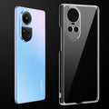 Transparent anti-yellow hard back case fitted on Oppo Reno 10 Pro 5G showing full back coverage and camera protection
