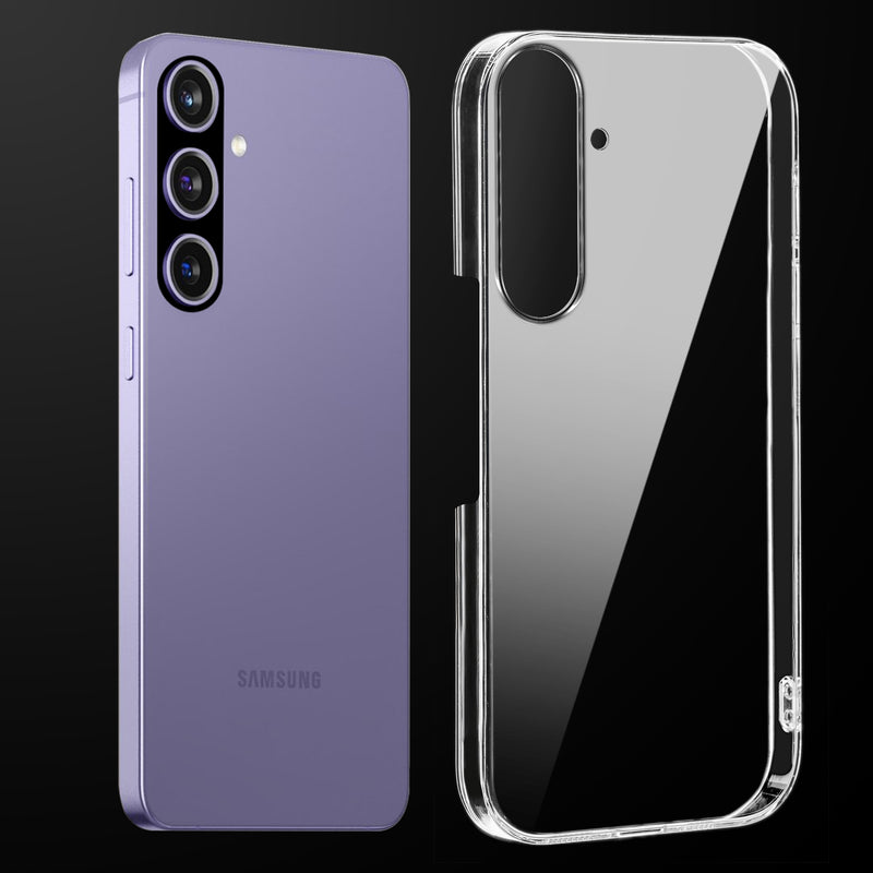 Transparent anti-yellow hard back case fitted on Samsung A26 5G showing full back coverage and camera protection