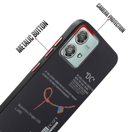 Rugged Hard Back Printed Case For Motorola Moto Edge 40 Neo 5G with Metal Ring Camera Protection and Buttons