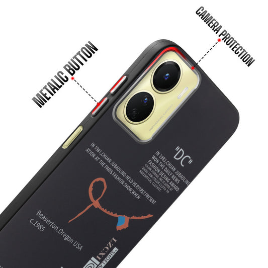 Rugged Hard Back Printed Case For Vivo Y56 5G with Metal Ring Camera Protection and Buttons