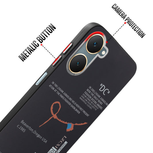Rugged Hard Back Printed Case For Vivo Y18 with Metal Ring Camera Protection and Buttons