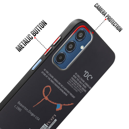 Rugged Hard Back Printed Case For Samsung M35 5G with Metal Ring Camera Protection and Buttons