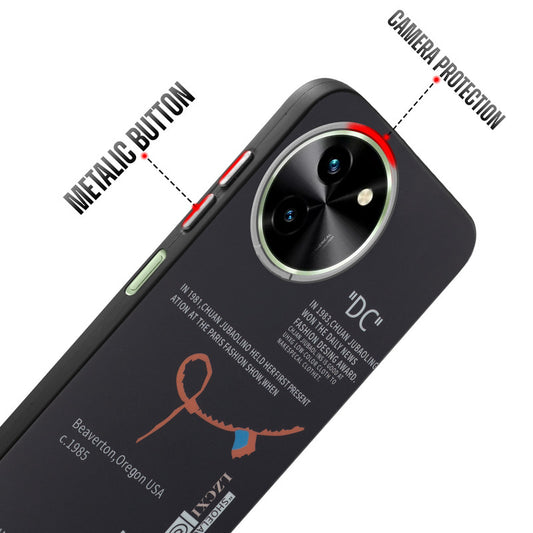 Rugged Hard Back Printed Case For Vivo T3x 5G with Metal Ring Camera Protection and Buttons