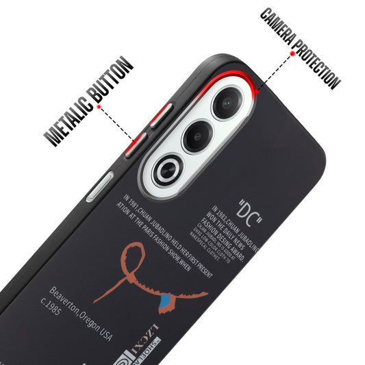Rugged Hard Back Printed Case For Oppo K12x 5G with Metal Ring Camera Protection and Buttons