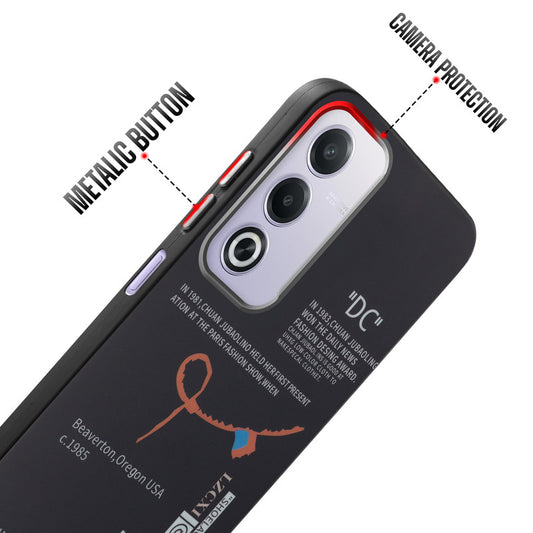 Rugged Hard Back Printed Case For Oppo A3 Pro 5G with Metal Ring Camera Protection and Buttons