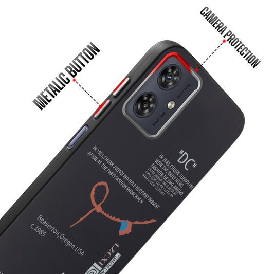 Rugged Hard Back Printed Case For Motorola Moto G54 5G with Metal Ring Camera Protection and Buttons