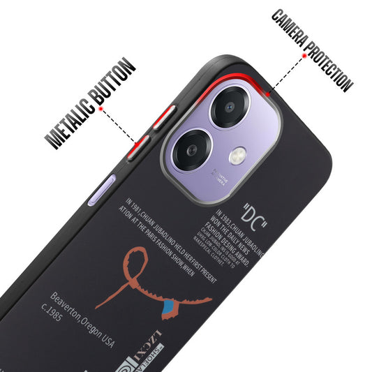 Rugged Hard Back Printed Case For Oppo A3x 5G with Metal Ring Camera Protection and Buttons