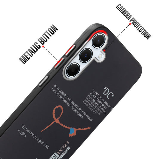 Rugged Hard Back Printed Case For Samsung A55 5G with Metal Ring Camera Protection and Buttons