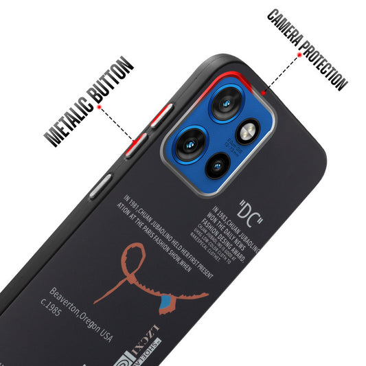 Rugged Hard Back Printed Case For Motorola Moto Edge 50 Neo 5G with Metal Ring Camera Protection and Buttons