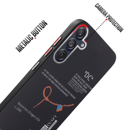 Rugged Hard Back Printed Case For Samsung M55 5G with Metal Ring Camera Protection and Buttons