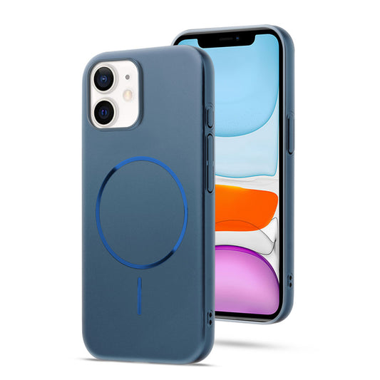 Slim Metallic Texture Wireless Charging MagSafe Case for Apple iPhone 11