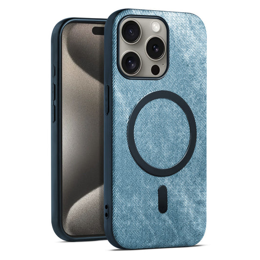 Classic Denim Finish Back Case For Apple iPhone 15 Pro Max With MagSafe Support