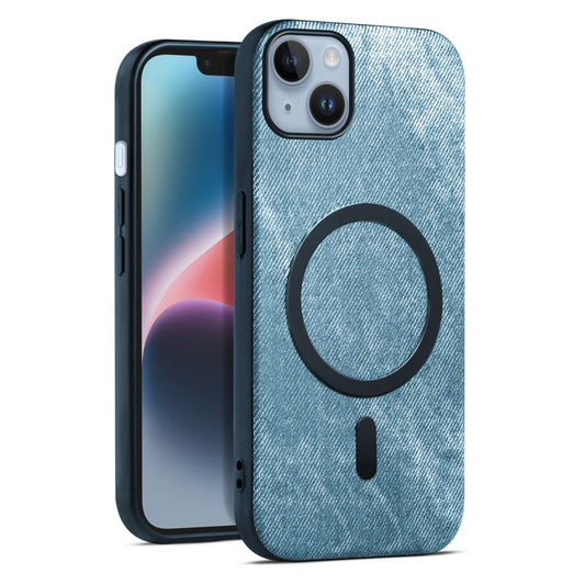 Classic Denim Finish Back Case For Apple iPhone 14 With MagSafe Support