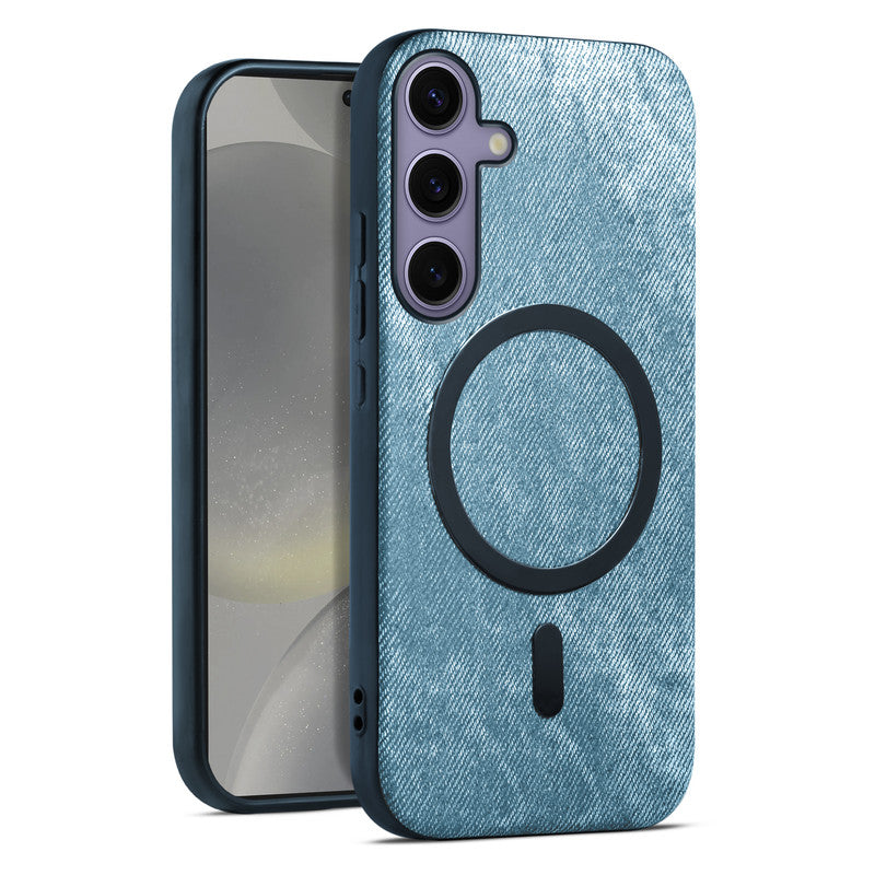 Classic Denim Finish Back Case For Samsung S24 5G With Wireless Charging Support Support