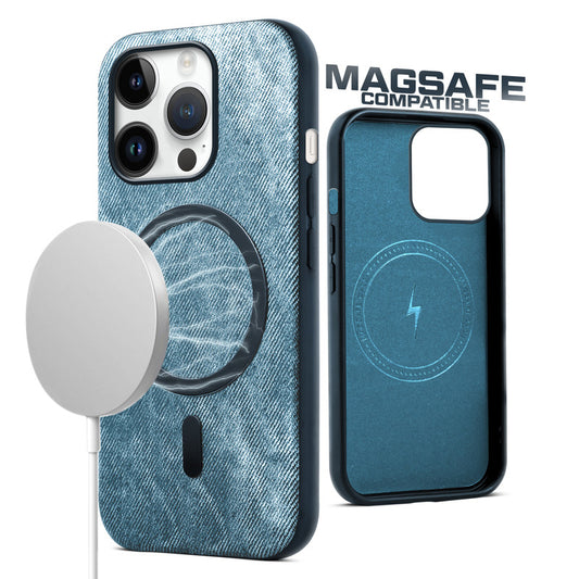 Classic Denim Finish Back Case For Apple iPhone 14 Pro Max With MagSafe Support