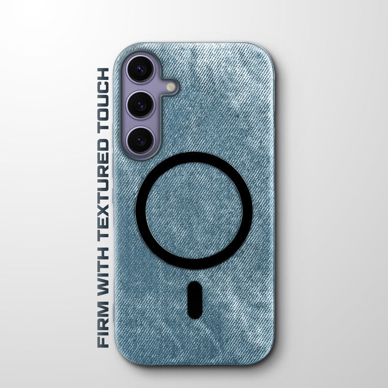 Classic Denim Finish Back Case For Samsung S24 5G With Wireless Charging Support Support