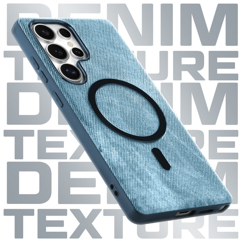 Classic Denim Finish Back Case For Samsung S24 Ultra 5G With Wireless Charging Support Support