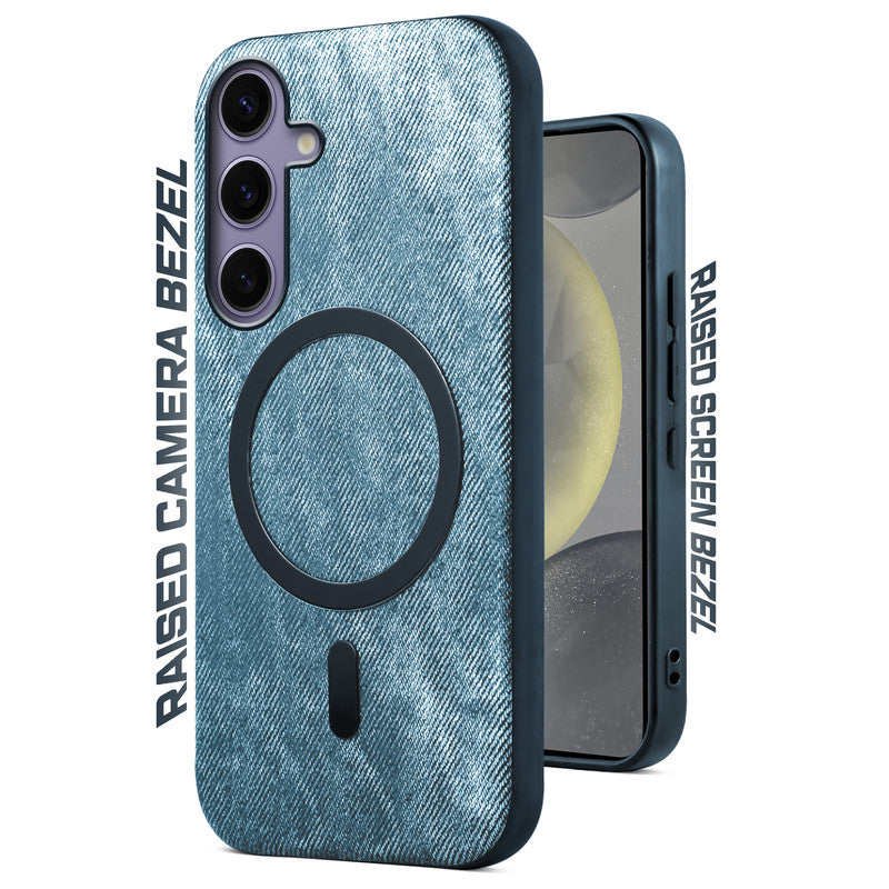 Classic Denim Finish Back Case For Samsung S24 5G With Wireless Charging Support Support