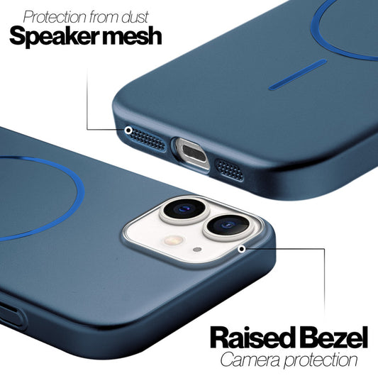 Slim Metallic Texture Wireless Charging MagSafe Case for Apple iPhone 11