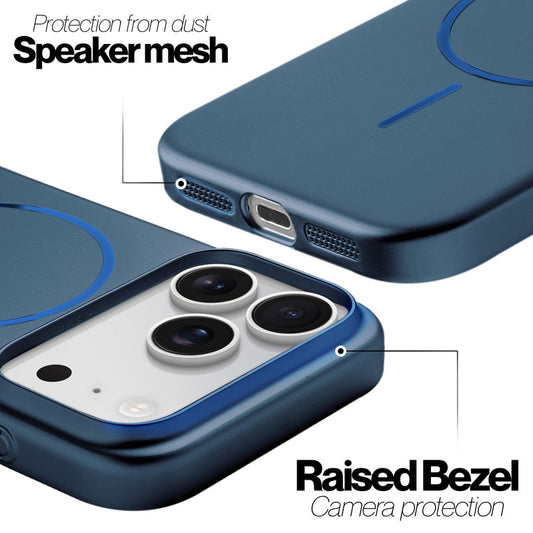 Slim Metallic Texture Wireless Charging MagSafe Case for Apple iPhone 17 Pro