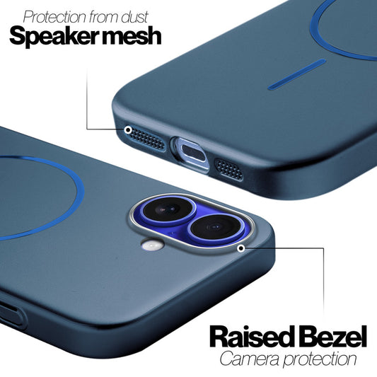 Slim Metallic Texture Wireless Charging MagSafe Case for Apple iPhone 16