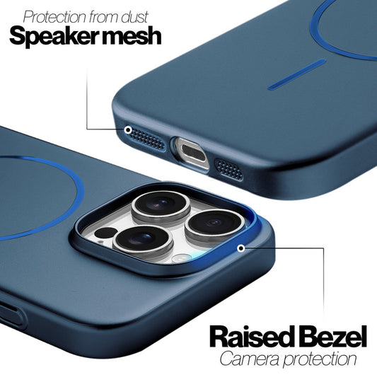 Slim Metallic Texture Wireless Charging MagSafe Case for Apple iPhone 15 Pro Max