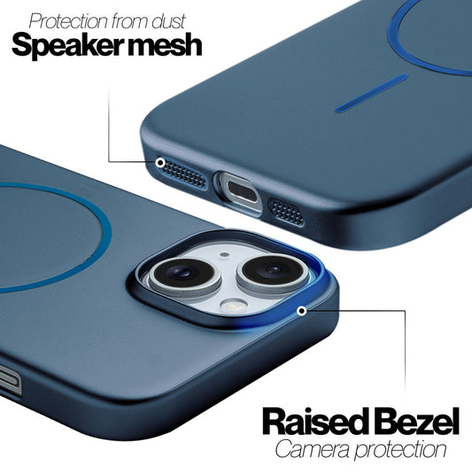 Slim Metallic Texture Wireless Charging MagSafe Case for Apple iPhone 15