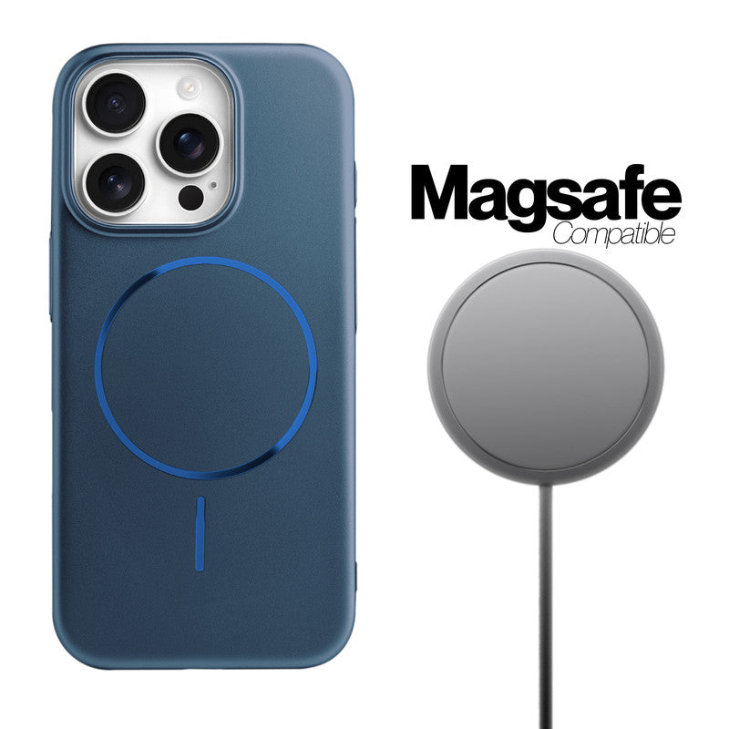 Slim Metallic Texture Wireless Charging MagSafe Case for Apple iPhone 15 Pro Max