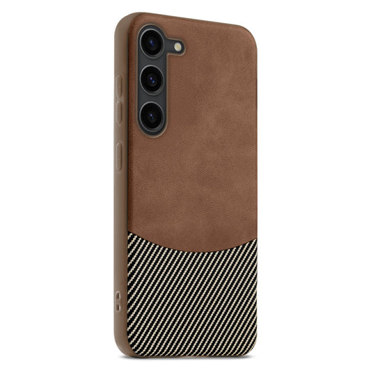 Modern Hybrid PU Leather With Checks Design Back Case For Samsung S23 5G with Sophisticated Style