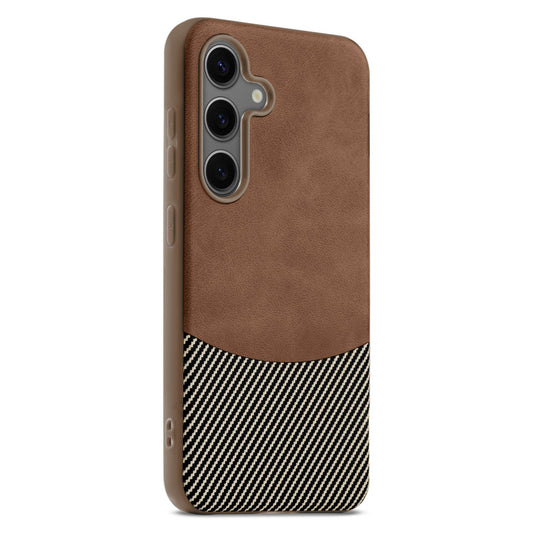 Modern Hybrid PU Leather With Checks Design Back Case For Samsung S24 FE 5G with Sophisticated Style