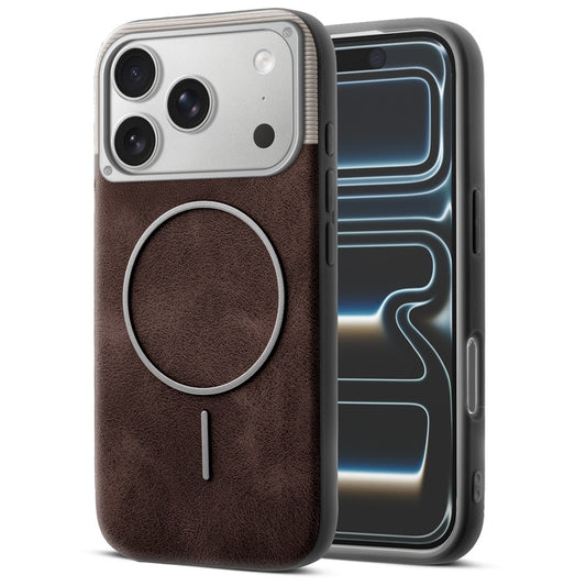 Luxury PU Leather Hard Back Case for Apple iPhone 17 Pro, With Micro-Fiber Cloth inside, MagSafe Compatible