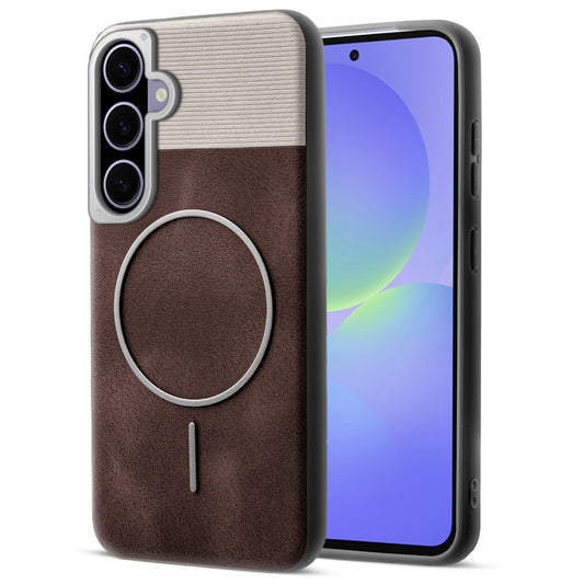 Luxury PU Leather Hard Back Case for Samsung A36 5G, With Micro-Fiber Cloth inside, MagSafe Compatible