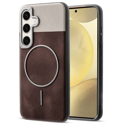 Luxury Leather MagSafe Case for Samsung S25 5G