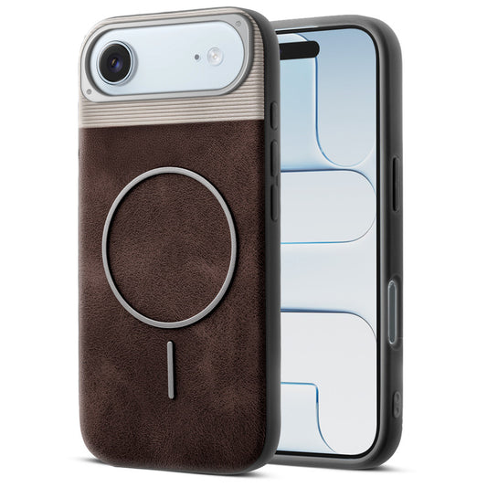 Luxury PU Leather Hard Back Case for Apple iPhone 17 Air, With Micro-Fiber Cloth inside, MagSafe Compatible