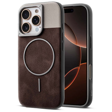 Luxury Leather Wireless Charging Support Case for Apple iPhone 16 Pro