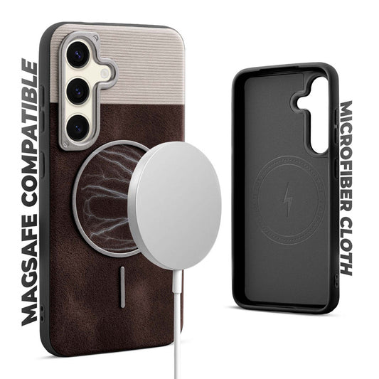 Luxury Leather MagSafe Case for Samsung S24 5G