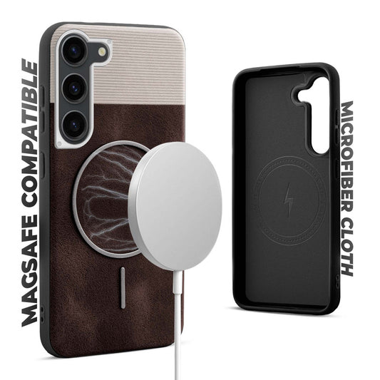 Luxury Leather MagSafe Case for Samsung S23 5G