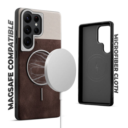 Luxury Leather MagSafe Case for Samsung S22 Ultra 5G