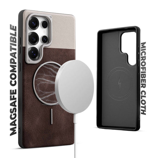 Luxury Leather MagSafe Case for Samsung S25 Ultra 5G