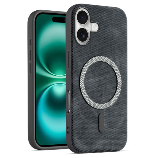 Rugged Vintage Look Back Case For Apple iPhone 16 With Magnetic Charging Compatible with MagSafe