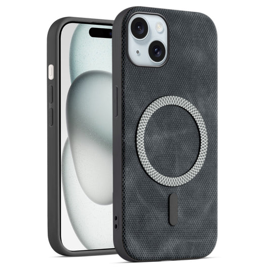 Rugged Vintage Look Back Case For Apple iPhone 15 With Magnetic Charging Compatible with MagSafe